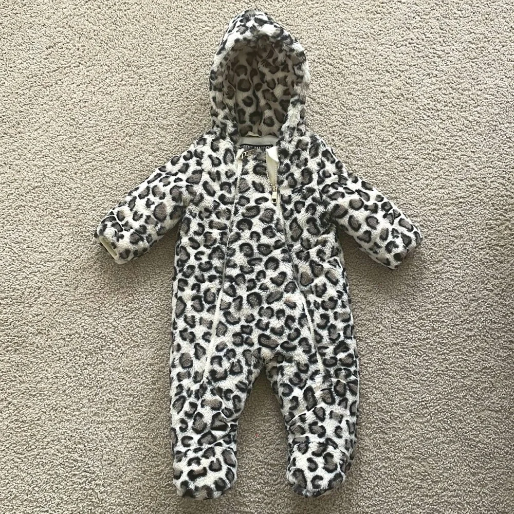 Steve Madden Faux Fur Leopard Snowsuit (3-6 months)